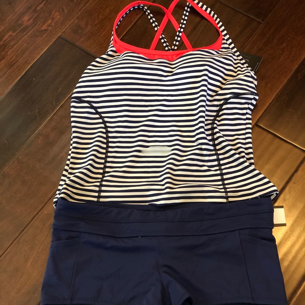 jag sport stripe print tankini set